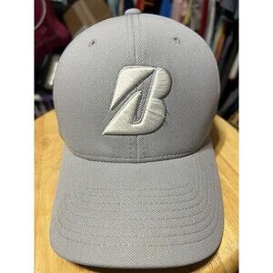 Bridgestone Golf Gray Adjustable Strap Back Golf Hat Cap White Embroidered Logo